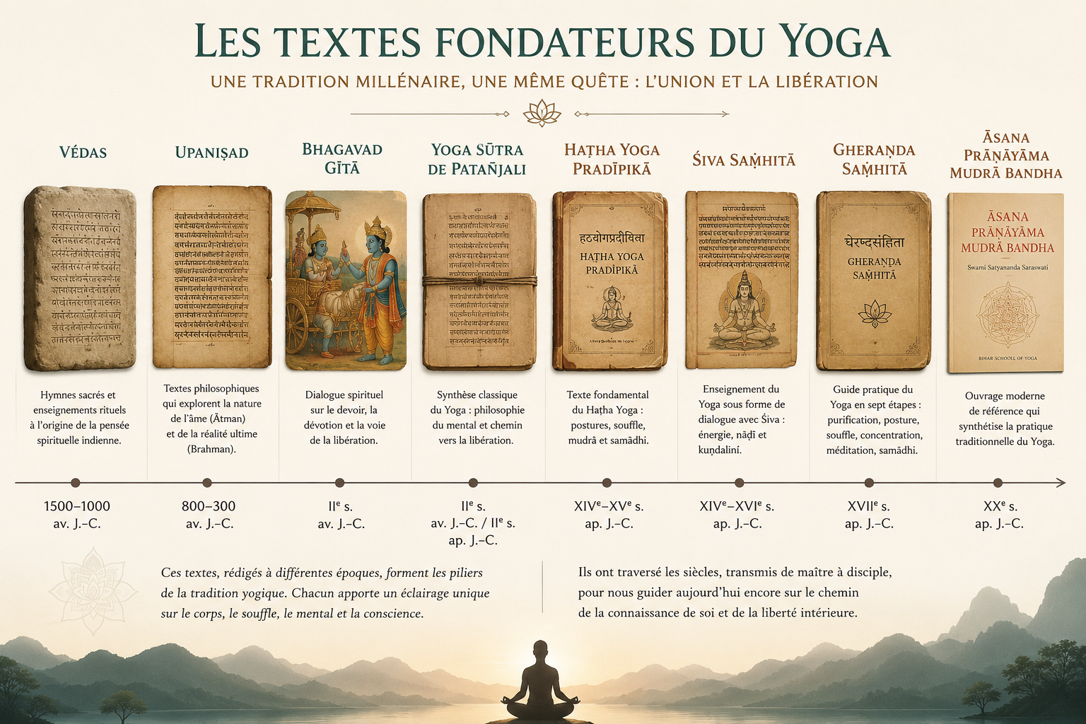 Chronologie des principaux textes fondateurs du Yoga